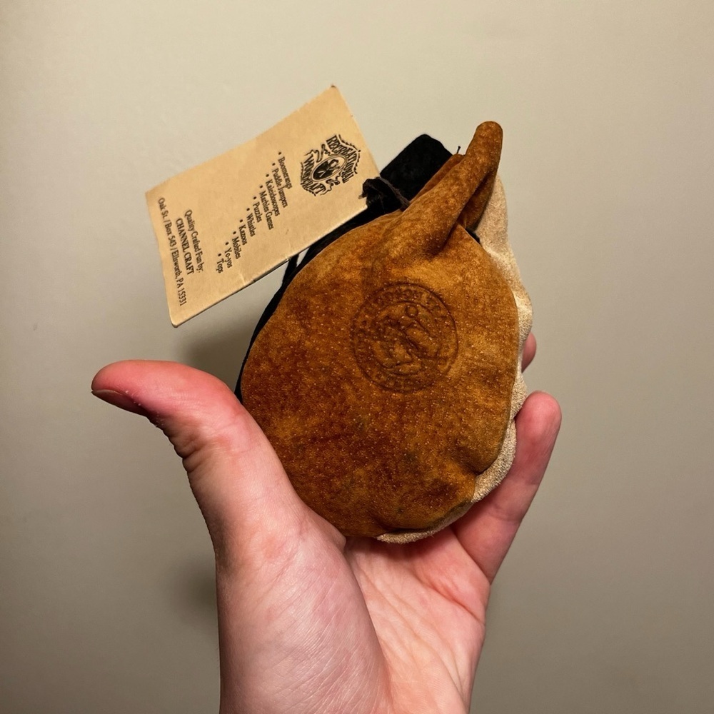 NWT Vintage Glass Marble Leather Pouch & Set - Picture 3 of 5